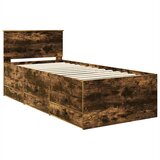  Krevet na dan s ladicama Dimnjeni hrast i crna 90 x 190 cm | shoptok.hr