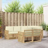  Set vanjskih sofa 7 pcs Bijela i krem 247 x 128,5 x 73 cm | shoptok.hr
