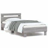 Maison Chic Posteljni okvir - Enojna postelja - Postelja za odrasle z vzglavjem in LED siva sonoma 90x200 cm-J9548, (21760929) | Shoptok.si
