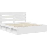  Konstrukcija postelje Bela 180 x 200 cm Masivno borovo les, (5000102855) | Shoptok.si