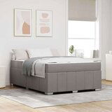  Konstrukcija postelje z vzmetnico Taupe 140 x 200 cm blago | Shoptok.si