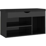Maison Chic Klop za čevlje - Sedež za čevlje z blazino visok sijaj črna 80x30x47 cm inž. les, (21777814) | Shoptok.si