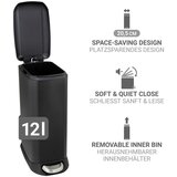 Wenko Mat crna željezna kanta za smeće s pedalom 12 l Design – | shoptok.hr