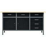 vidaXL Delovna miza črna 160x60x85 cm jeklo | Shoptok.si