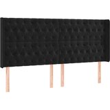  LED uzglavlje crno 203 x 16 x 118/128 cm baršunasto | shoptok.hr
