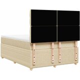 Krevet s oprugama i madracem krem 140x200 cm od tkanine | shoptok.hr