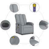 vidaXL Električni masažni naslanjač svetlo sivo blago | Shoptok.si