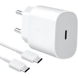 Samsung stenski polnilec z enim USB-C vhodom 25W in priloženim USB-C v USB-C kablom bele barve EP-TA800EWE + EP-DA905BWE (OEM pakiranje) Cene