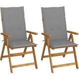 Maison Chic Vrtni stoli - Stol za vrt 2 kosa z blazinami trden akacijev les JS1413, (21877547) | Shoptok.si