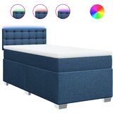  Krevet s oprugama i madracem plavi 100 x 200 cm od tkanine | shoptok.hr