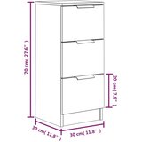  Komode 2 kom bijele 30 x 30 x 70 cm od konstruiranog drva | shoptok.hr