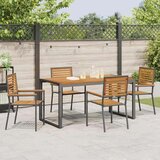  Vrtni set za objed 5 pcs Crna i smeđa poliratan | shoptok.hr