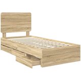  Krevetna konstrukcija Sonoma hrast 75 x 190 cm Inženjersko Drvo | shoptok.hr