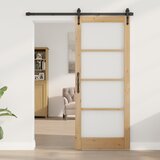 vidaXL Notranje vrata z steklom "ORKDAL" 83x202x4 cm Trden bor | Shoptok.si