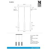 Markslöjd 107882 - Luster na sajli RUBEN 3xGU10/35W/230V | Eponuda.com