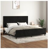  Za krevet s uzglavljem crni 200x200 cm baršunasti | shoptok.hr