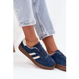 EVENTO Women's Suede Sneakers on Platform Dark Blue Sylviona | shoptok.hr