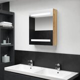  LED kupaonski ormarić s ogledalom boja hrasta 50 x 14 x 60 cm | shoptok.hr
