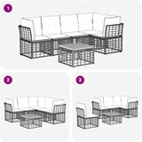  Set vanjskih sofa 6 kom. Prirodna i krema bijela Poliester | shoptok.hr