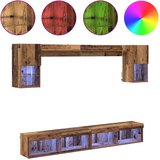 TV zidne jedinice s LED-om 6 pcs Staro drvo Konstruirano drvo | shoptok.hr