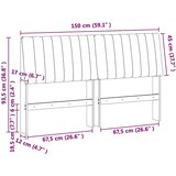 vidaXL Tapecirani uzglavlje Tamno siva 150 cm Čvrsto borovo drvo | shoptok.hr