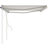 vidaXL Tenda na ručno uvlačenje sa stupovima 4 5 x 3 m krem | shoptok.hr