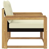  Set vanjskih sofa Čvrsto drvo akacije i Textilene Bijela i krem | Eponuda.ba