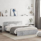 Maison Chic Posteljni okvir - Dvoposteljna postelja - Zakonska postelja z vzglavjem betonsko siv 140x190 cm-J15909, (21762395) | Shoptok.si