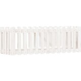 vidaXL Vrtna visoka greda z ograjico bela 150x50x50 cm trdna borovina | Shoptok.si