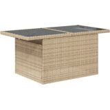 vidaXL 9-delni vrtni kavč set z blazinami bež poli ratan | Shoptok.si