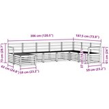  Set vanjskih sofa 8 pcs Bijela 306 x 187,5 x 73 cm | shoptok.hr