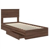  Krevet s od storage Smeđi hrast 75 x 190 cm Konstruirano drvo | shoptok.hr