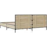  Posteljni okvir sonoma hrast 180x200 cm inž. les in kovina | Shoptok.si