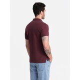 Ombre Men's BASIC single-color pique knit polo shirt - maroon | shoptok.hr