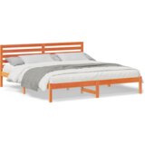  Krevetna konstrukcija s uzglavljem Voštano smeđa 200 x 200 cm | shoptok.hr