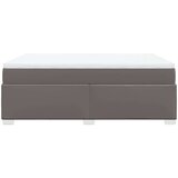 vidaXL Box spring postelja z vzmetnico siva 140x190 cm umetno usnje | Shoptok.si