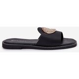 Boto Eco Leather Slides On Flat Heel With Decoration Black Tatereia | Shoptok.si