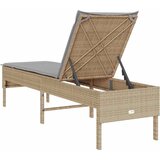  Ležaljka s jastukom bež 55x200x44 cm poli ratan | shoptok.hr