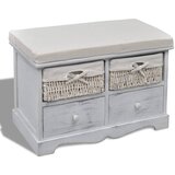 The Living Store Klop s prostorom za shranjevanje bela 62x33x42 cm pavlovnija - Klop Za Shranjevanje, (21485936) Cene