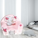 Fotelja slatki slonić - roze, 223097-4