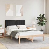 vidaXL Posteljni okvir z oblazinjenim vzglavjem Črna 120 x 190 cm | Shoptok.si