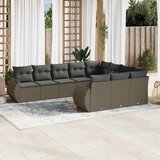  10-dijelni set vrtnih sofa poliratan s jastucima svijetlosivi | shoptok.hr