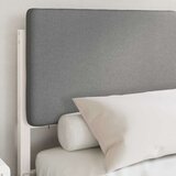 vidaXL Posteljni okvir z oblazinjenim vzglavjem Svetlo siva | Shoptok.si