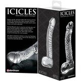 Icicles br. 61 - stakleni dildo sa testisima i penisom (proziran) | shoptok.hr