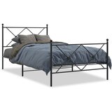  The Living Store Kovinski posteljni okvir z vzglavjem in vznožjem črn 100x190 cm - Posteljni Okvir, (21524951) | Shoptok.si