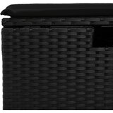  Vrtni tabure s jastukom crni 55 x 55 x 37 cm od poliratana | shoptok.hr