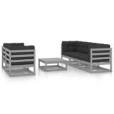 Maison Chic Seti vrtnega pohištva - Vrtna garnitura - Vrtni pohištvo set 6-delna z blazinami trdna borovina, (21804197) | Shoptok.si
