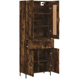  Visoka komoda dimljeni hrast 69,5x34x180 cm konstruiranog drva | shoptok.hr