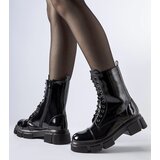 Gemre Black insulated patent ankle boots Reeds | Shoptok.si