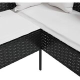 vidaXL Garnitura L-oblika od poliratana s jastucima crna | shoptok.hr